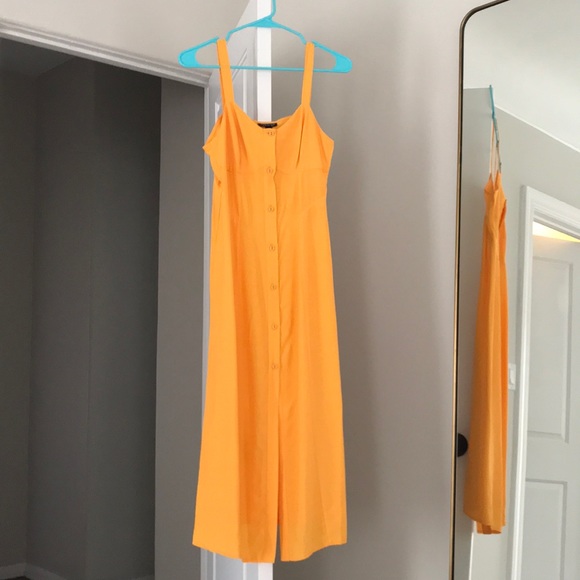 topshop orange silk dress